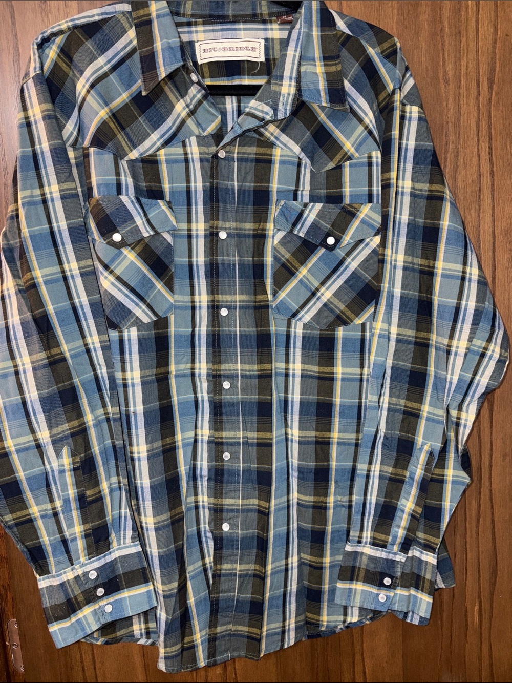 Bit & Bridle Blue and Yellow Plaid Button-Down Shirt